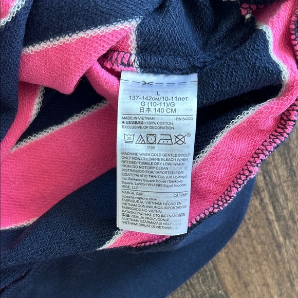 Striped Pink and Blue Kids jersey Dress - Picture 3 of 4